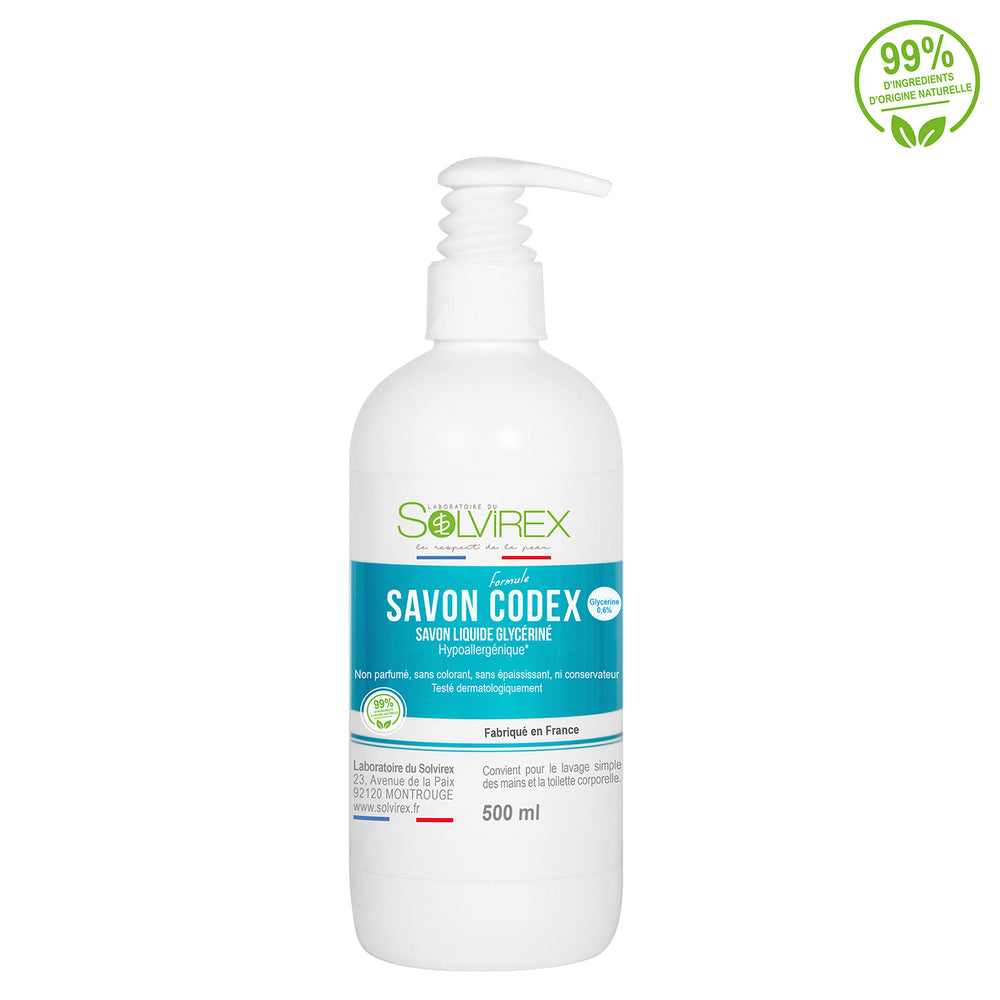 Savon liquide glycériné formule Codex (Hypoallergénique)  - 500 ml PI